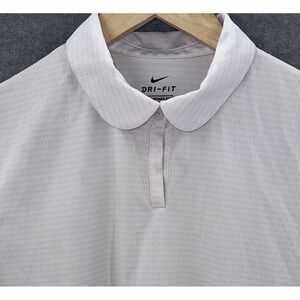 Nike Golf Dri-FIT Polo Womens‎ Large Purple White Geometric Print Standard Fit